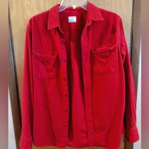 Vintage Red J Crew flannel button up small